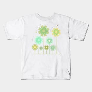 Blooming Flowers and Honey Bees Kids T-Shirt